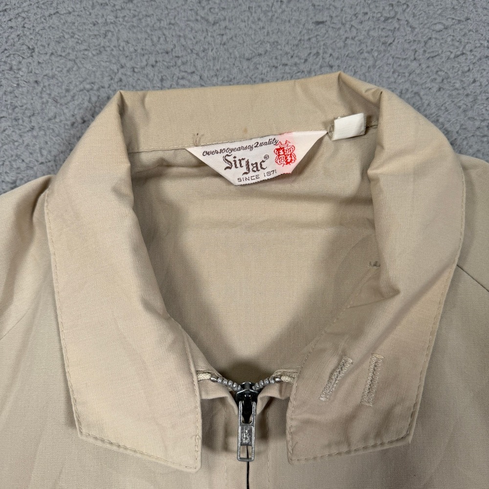 Vintage Sir Jac Harrington Jacket Mens L Beige Swing Top G9 Rockabilly 70s - Picture 2 of 13